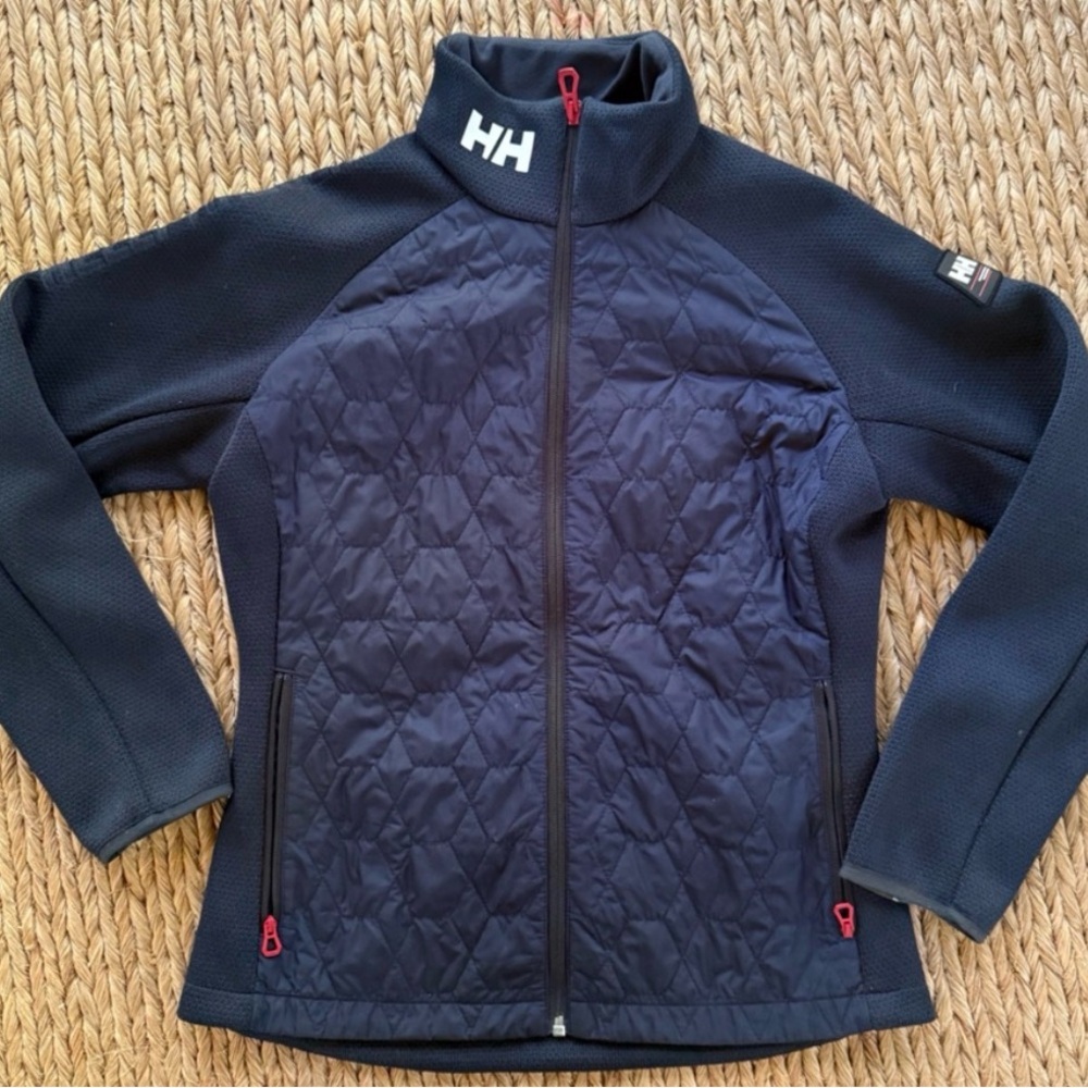 Helly Hansen Quilted Navy Jacket with Red Accents
